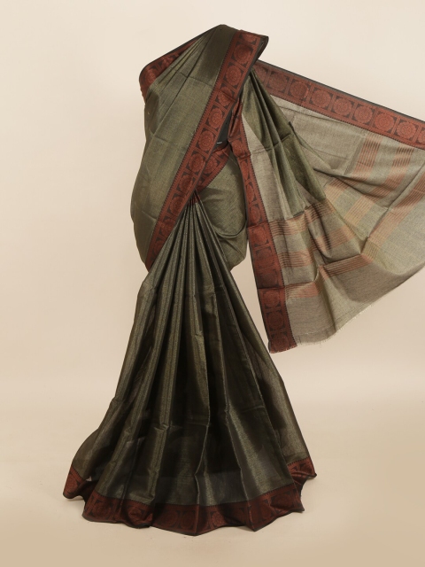 

Pothys Black & Red Cotton Blend Saree