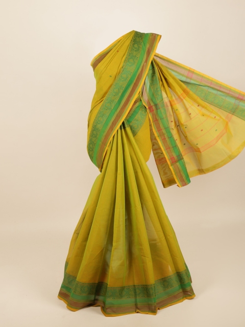 

Pothys Yellow & Green Pure Cotton Saree