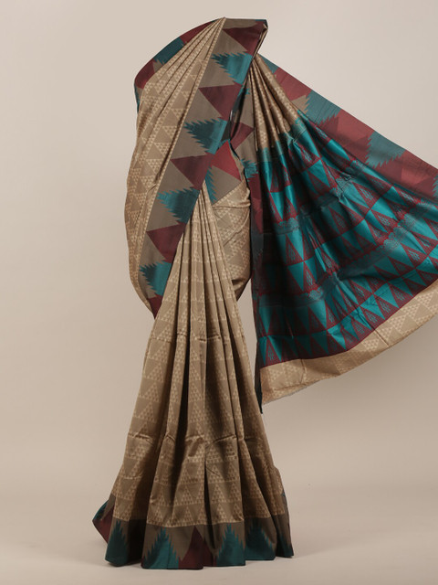 

Pothys Tan & Beige Art Silk Saree