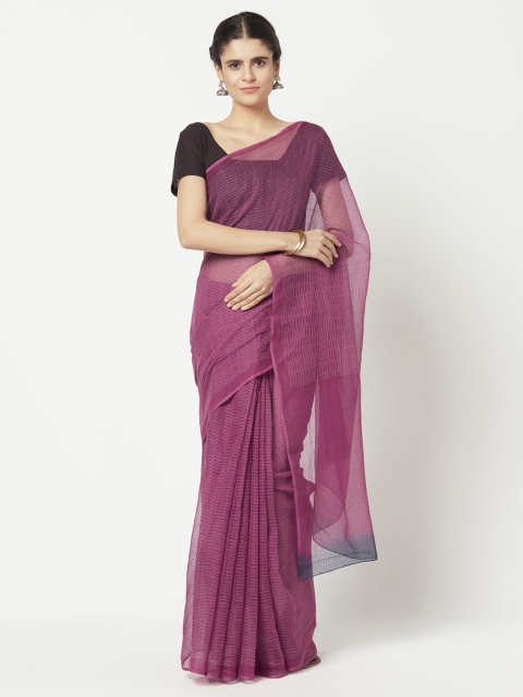 

Fabindia Purple Woven Design Silk Cotton Kota Saree