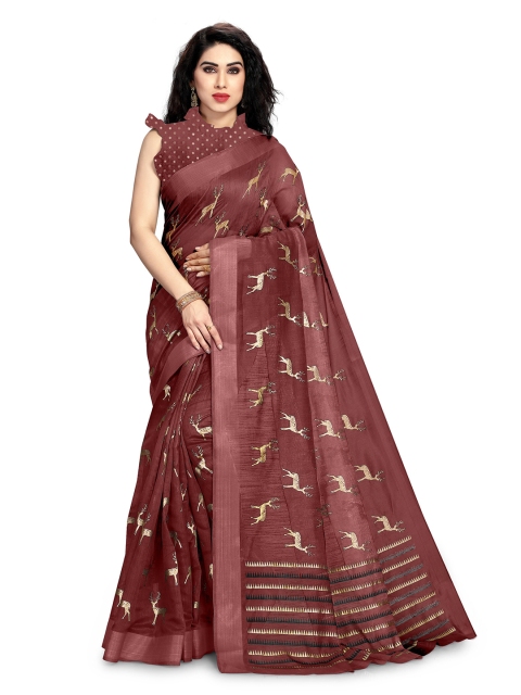 

KALINI Maroon & Beige Saree