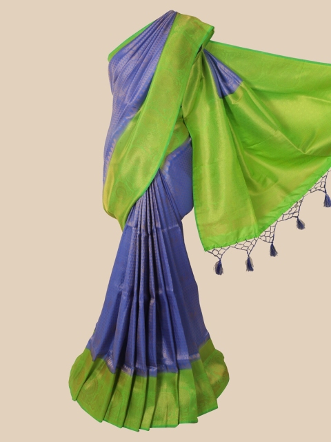 

Pothys Blue & Green Woven Design Zari Jute Silk Saree
