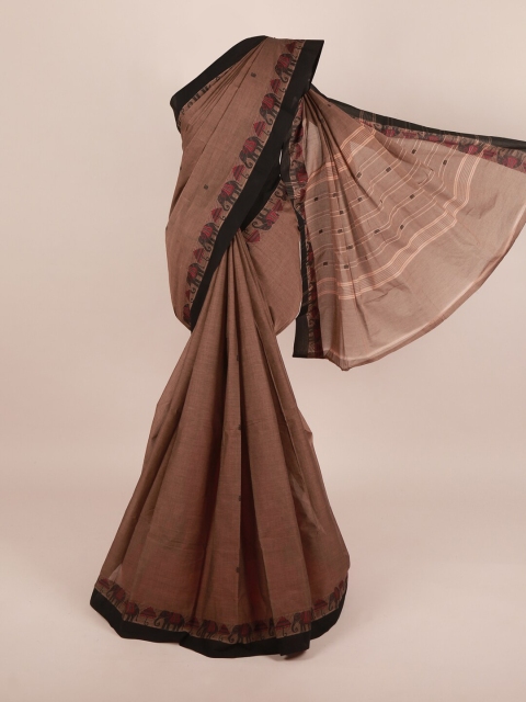 

Pothys Brown & Red Ethnic Motifs Pure Cotton Saree
