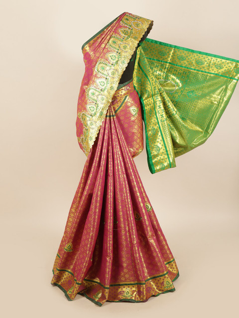 

Pothys Red & Green Floral Art Silk Saree