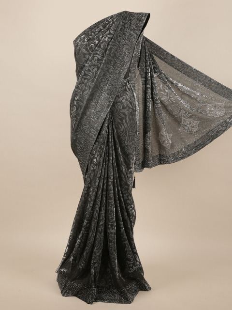 

Pothys Grey & Black Woven Design Jute Silk Saree