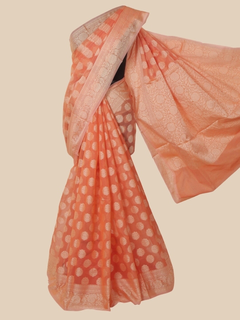 

Pothys Peach-Coloured Woven Design Saree