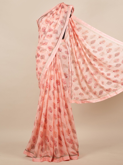 

Pothys Pink & Beige Floral Saree