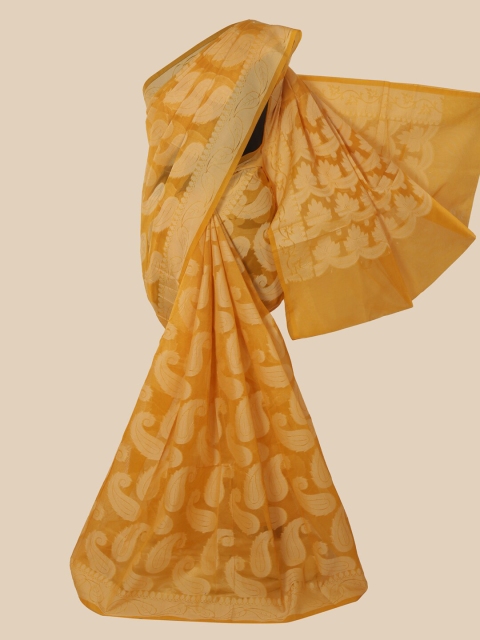 

Pothys Yellow & Mustard Woven Design Saree
