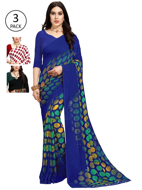 

KALINI Pack of 3 Printed Sarees, Multi