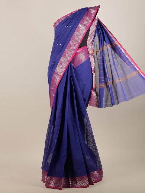 

Pothys Blue & Pink Woven Design Zari Pure Cotton Saree