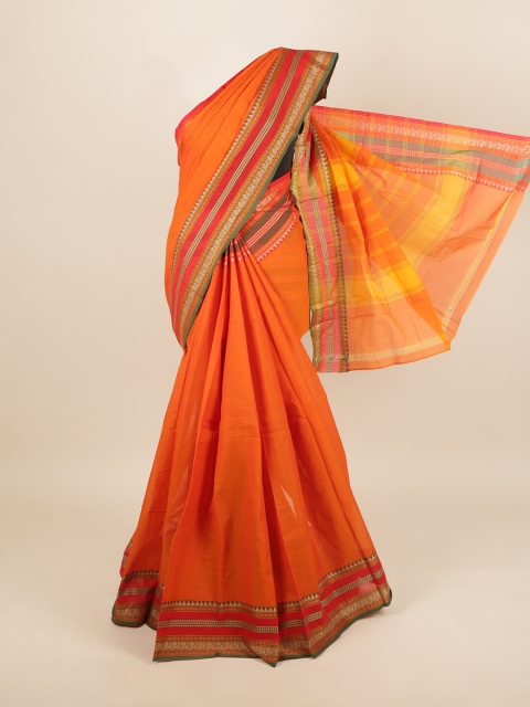 

Pothys Orange & Yellow Pure Cotton Woven Design Saree