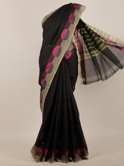 

Pothys Black & Pink Pure Cotton Saree