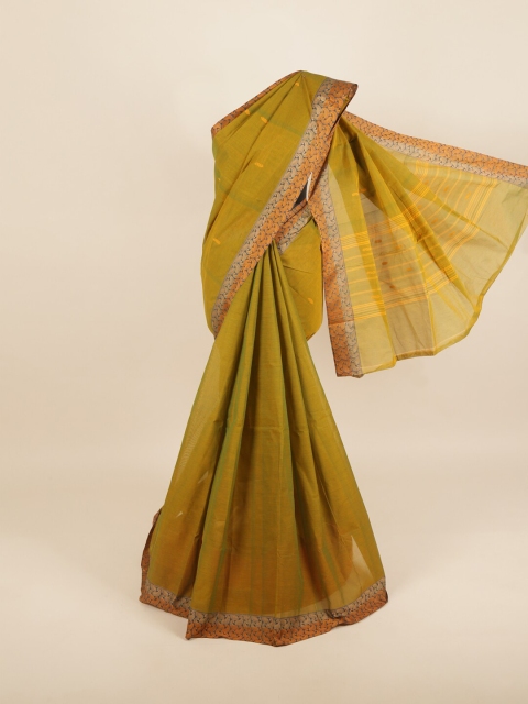 

Pothys Green & Mustard Woven Design Pure Cotton Saree