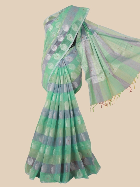 

Pothys Green & Grey Woven Design Saree