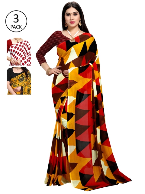 KALINI Multicoloured Pack of 3 Saree, Multi