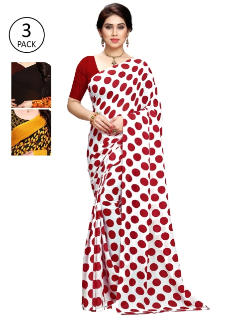 

KALINI Pack of 3 Printed Sarees, Multi