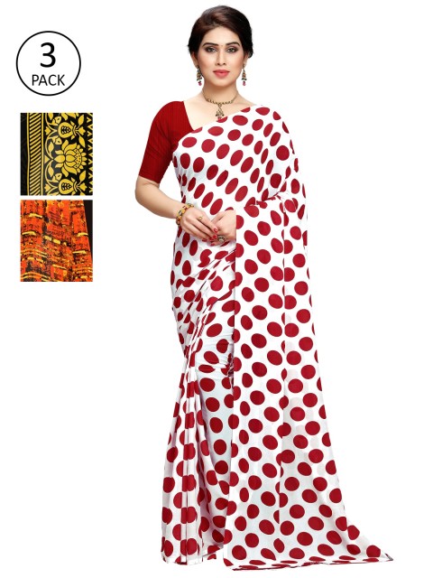

KALINI Pack of 3 Printed Sarees, Multi