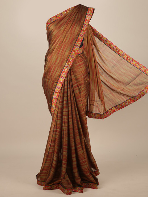 

Pothys Brown & Yellow Printed Saree