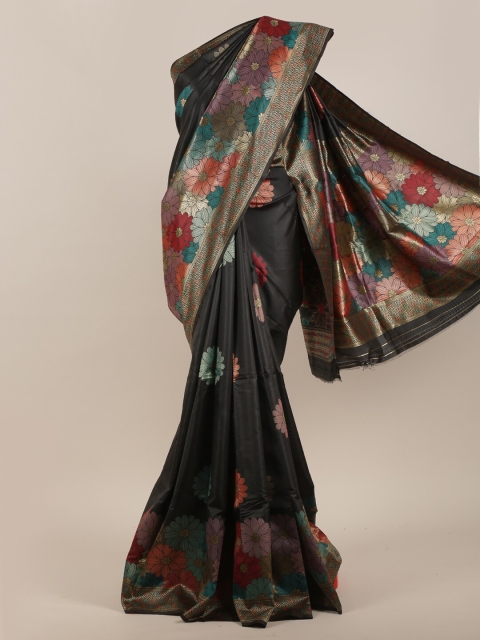 

Pothys Black & Red Floral Art Silk Saree