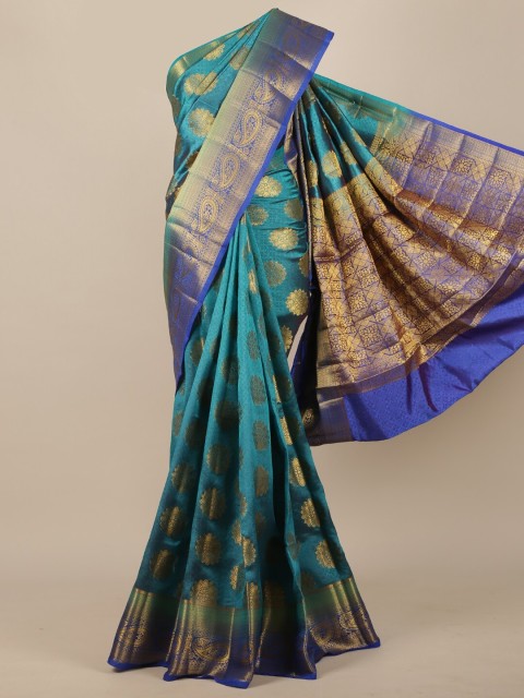 

Pothys Blue Woven Design Jute Silk Saree