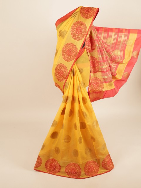 

Pothys Yellow & Red Woven Design Saree