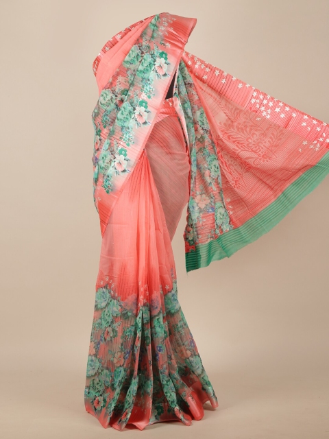 

Pothys Pink & Green Floral Saree