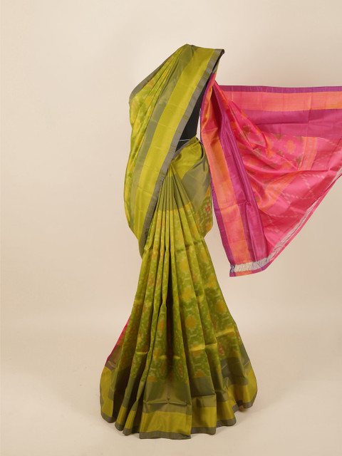 

Pothys Green & Pink Woven Design Pure Silk Saree
