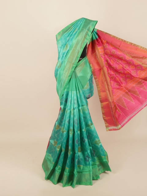 

Pothys Green & Pink Zari Pure Silk Saree