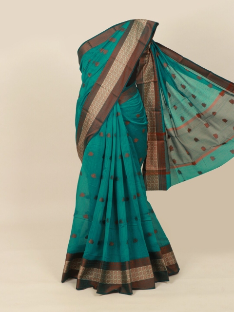 

Pothys Green & Red Ethnic Motifs Zari Saree