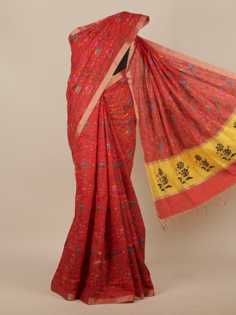 

Pothys Red & Blue Silk Cotton Saree