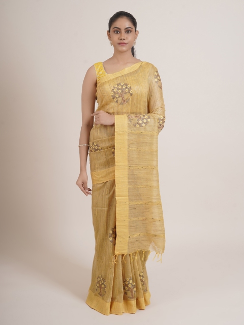 

Pothys Yellow & White Floral Saree