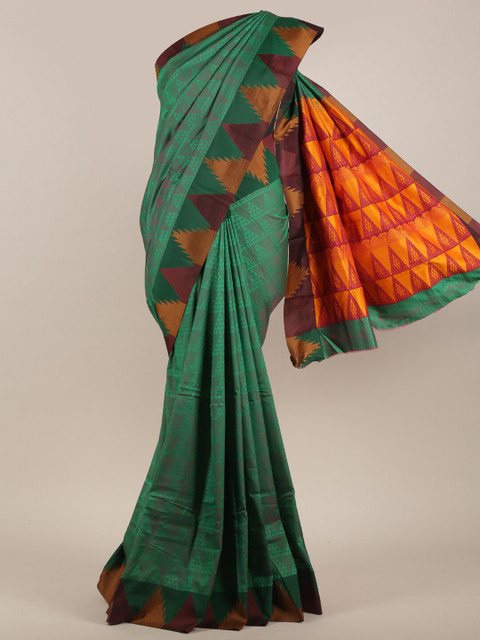 

Pothys Green & Orange Art Silk Saree