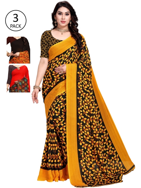 

KALINI Multicoloured Pack of 3 Printed Saree, Multi
