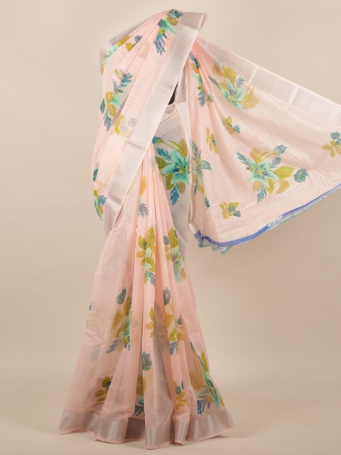 

Pothys Pink & Blue Floral Saree
