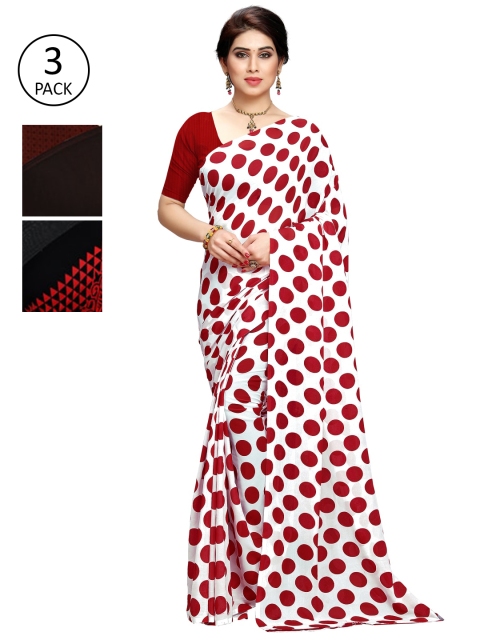 

KALINI Pack of 3 Printed Sarees, Multi