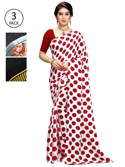 

KALINI Set Of 3 Multicoloured Poly Georgette Printed Sarees, Multi