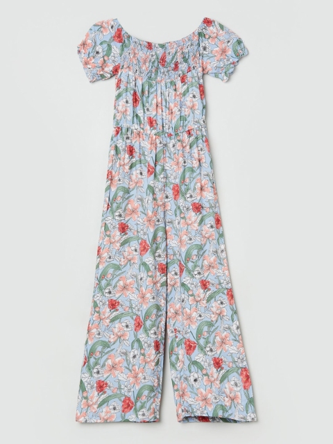 

max Girls Blue & Green Printed Jumpsuit