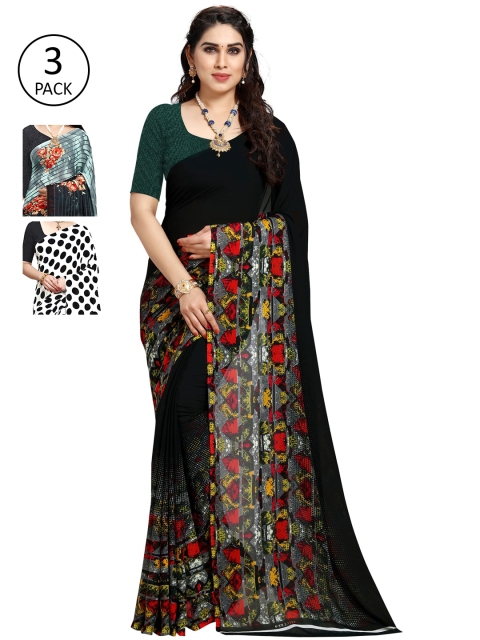 

KALINI Pack of 3 Printed Sarees, Multi