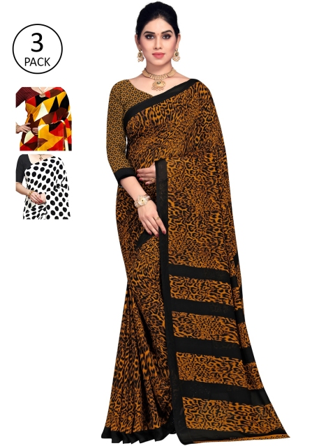 

KALINI Pack of 3 Printed Sarees, Multi