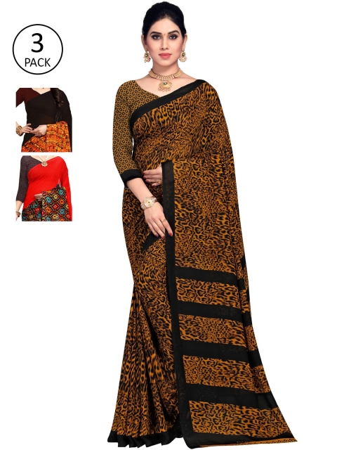 

KALINI Multicoloured Pack of 3 Printed Saree, Multi