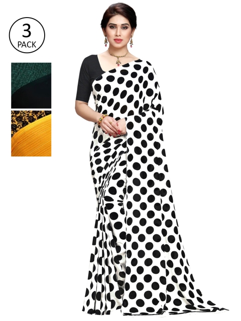 

KALINI Pack of 3 Printed Sarees, Multi