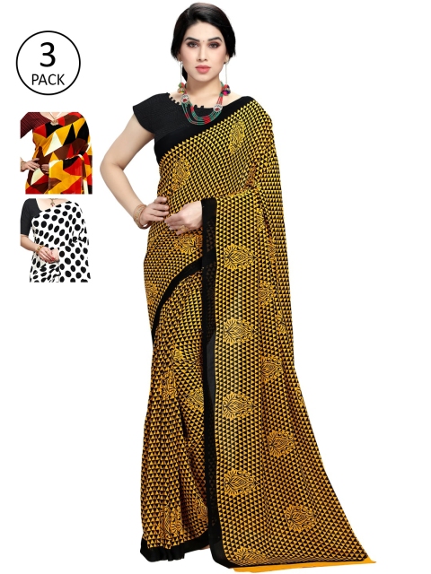 

KALINI Pack of 3 Printed Sarees, Multi