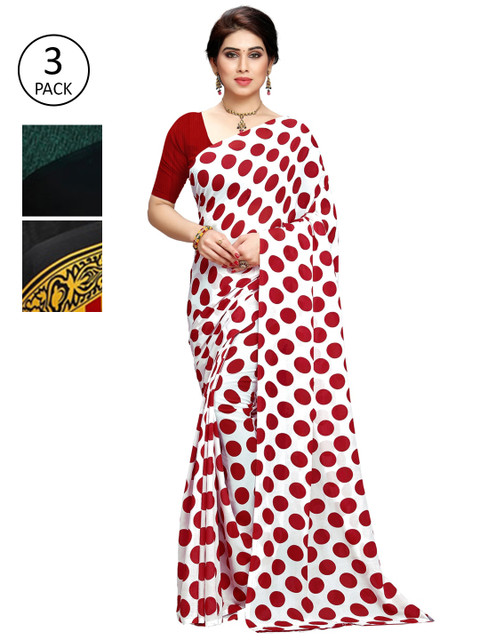 

KALINI Pack of 3 Printed Sarees, Multi