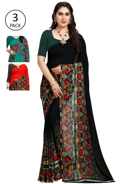 

KALINI Multicoloured Pack of 3 Printed Saree, Multi