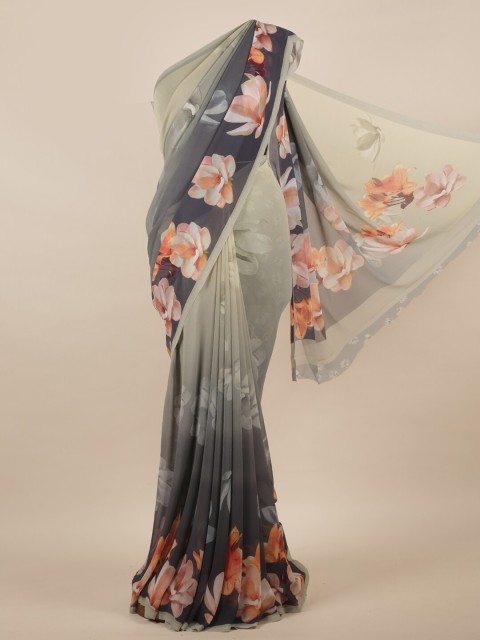 

Pothys Grey & Black Floral Saree