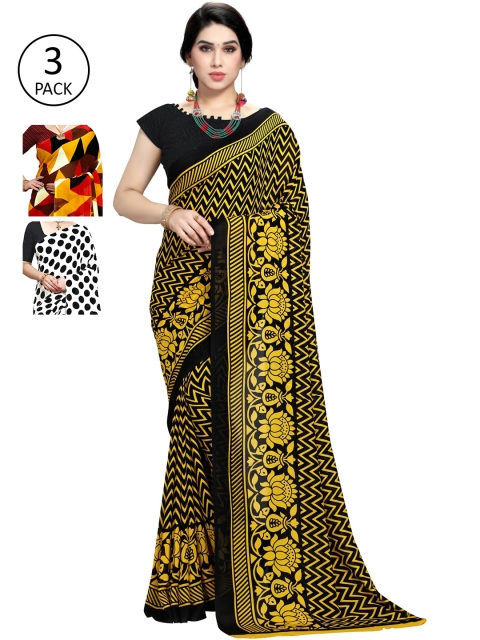 

KALINI Pack of 3 Printed Sarees, Multi