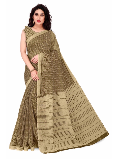 

KALINI Brown & Beige Saree