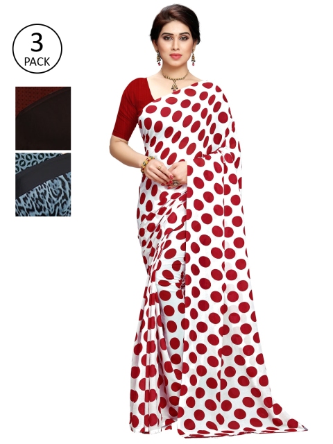 

KALINI Pack of 3 Printed Sarees, Multi