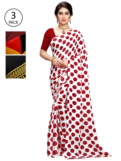 

KALINI Set Of 3 Multicoloured Poly Georgette Printed Sarees, Multi