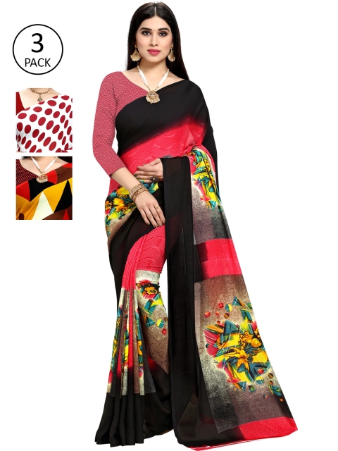 

KALINI Multicoloured Pack of 3 Saree, Multi